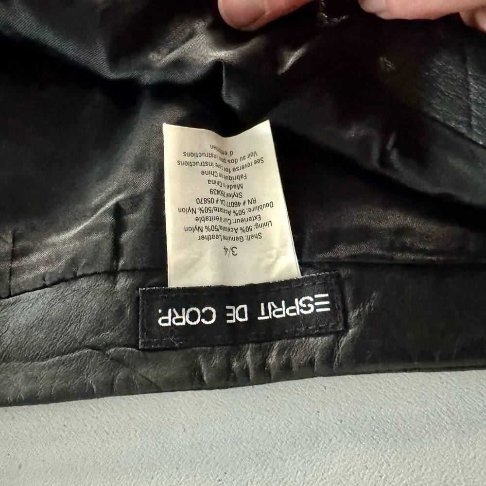 Esprit Genuine Black Leather Mini skirt - Picture 4 of 7